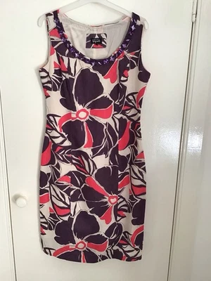 Per Una Speziale Women's Shift Dress Size 12 Sleeveless Floral Lined 100% Linen - Image 1 of 4