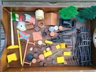 Vintage Marx Playset Mixed Accessories Lot Western Blue And Grey Fort Apache