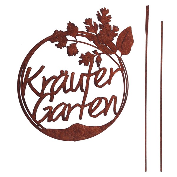 Unus Gartenschild KräUtergarten Gartendeko Rostoptik Spruchtafel-image