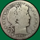 1892-S Barber Half Dollar Almost Good AG Coin #39376