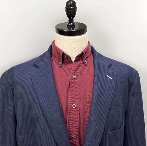 J. Hilburn Woven Blazer Blue 53R Bespoke Sport Coat - Picture 4 of 12