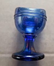 "CARNIVAL" BLUE Glass Eye Wash Cup EXCELLENT Hard To Find Vintage