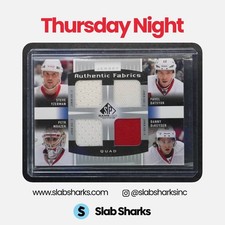 2013 SP GAME USED YZERMAN/DATSYUK/MRAZEK/DEKEYSER AUTHENTIC FABRICS QUAD JERSEY