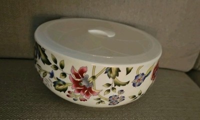 Gracie China By Coastline Imports 6  Floral Flower Bowl Locking  Lid Used