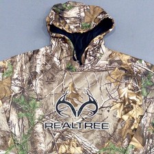 Realtree Camo Large Pullover Hoodie Men's Antler Logo Hunting