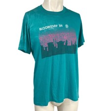 Vintage Nike Bloomsday 84 Finisher T-Shirt Mens Teal Pink Single Stitch 80s Tee
