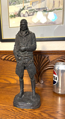 Michael Garman Aviator Sculpture Standing WW1 Pilot w/ Parachute Helmet VG