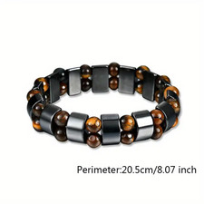 Double Hematite Hematite Tiger's Eye Bracelets Charm Bracelets Men