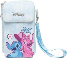 Crossbody Wallet Disney Lilo Stitch Angel Blue Cell Phone Wristlet Purse NEW