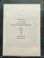 Aladdin 2025 Topps Chrome Disney Red & Black Will Smith Auto Redemption /28