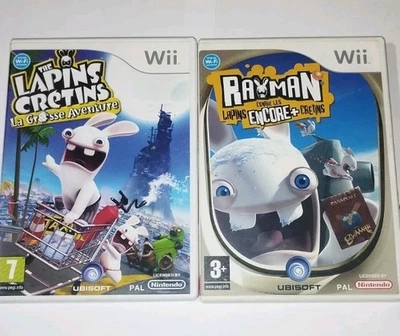 LOT 2 JEUX Wii RAYMAN CONTRE LES LAPINS ENCORE + Crétin & La Grosse Aventure - Photo 1/3