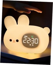 Alarm Clock for Kids with Night Light, Sleep Training Clock Time to Wake Bunny