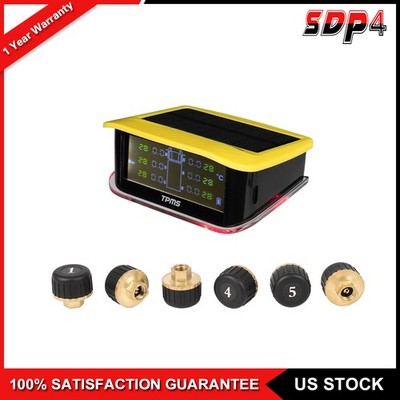 Yellow RV Tire Pressure Sensor 1PC TPMS Solar Monitor 6PC Sensors w/Alarm Modes