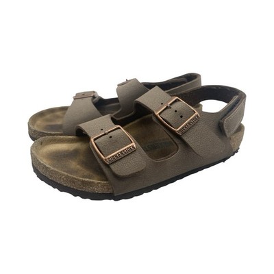 Birkenstock Milano Kid Mocha Brown Birkibuc Sandal Slingback Sz 31 C US 13-13.5