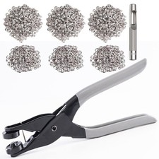 Handheld Grommet Hole Punch Setter Eyelet Tool Kit 3/8 Inch 10mm 300 PCS