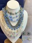 Vtg Costume Jewelry Lot Aurora Borealis Crystals Rhinestones Necklaces Earrings