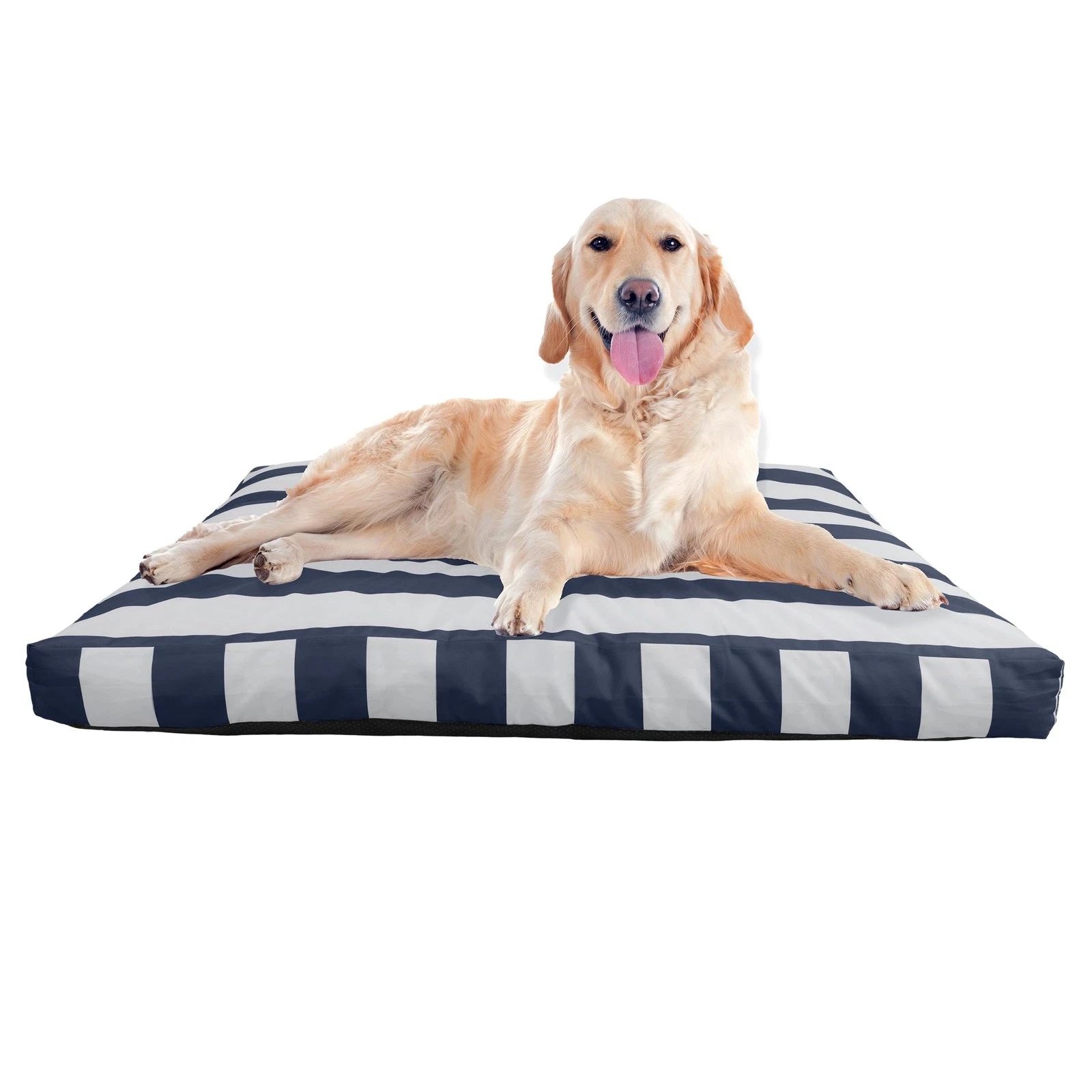 Dog Bed - Indoor/Outdoor Pet with Removable Large, Navy and White
