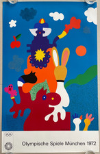 Poster Plakat Otmar Alt München 1972 Olympia - Pop Art Deutschland Maler
