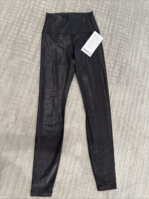 Lululemon Align HR High Rise Pant 28'' Shine Black Leggings Women's Size 4
