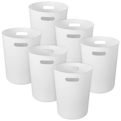 6 Pack Small Trash Can Wastebasket 1.5 Gallon Plastic Garbage Container Baske...