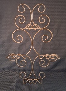 Princess House Meridian Plate Rack Metal Wall Decor Holds 4 Plates 24” X 16”