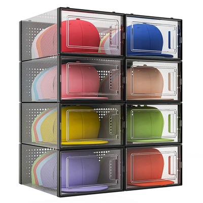 Hat Storage Organizer Baseball Caps Box Showcase Collection Display Boxes