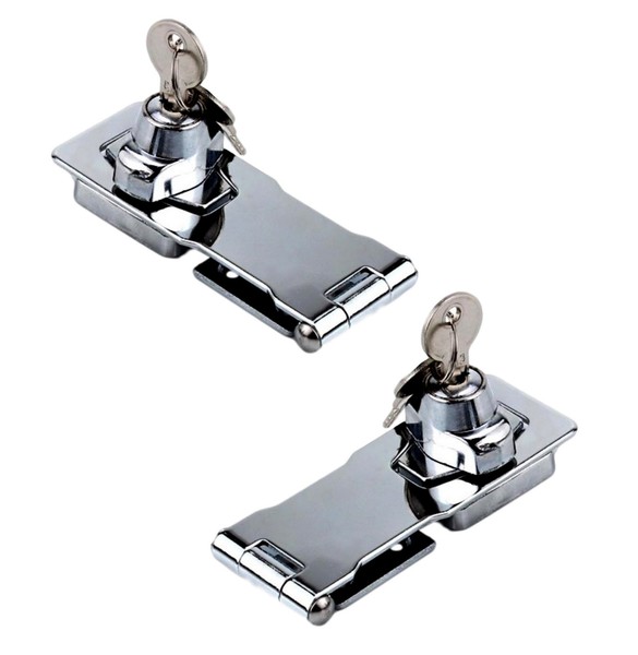 2Er Set 105Mm ÜBerfalle Mit Schloss AbschließBar TüRriegel TüRbeschlag Riegel-image