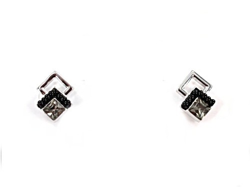 СЕРЬГИ С ЧЕРНЫМИ И БЕЛЫМИ КРИСТАЛЛАМИ REBECCA MINKOFF - ЧЕРНЫЙ