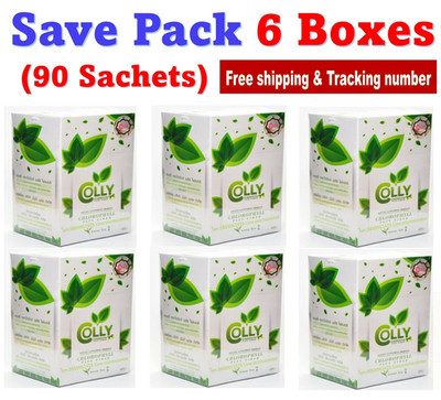 6x Colly Chlorophyll Plus Fiber Detox Health Weight loss Diet Green Tea Flavor