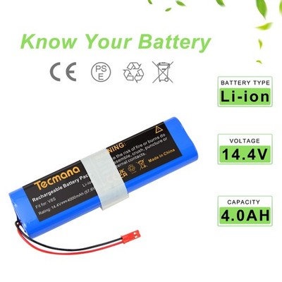 14.4V 4.0AH Akku für ilife V5s Pro V8s V50 X750 Zaco V3 V40 V5x Medion MD18500