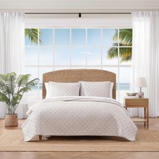 Tommy Bahama King Quilt Set Bahama Fronds Beige