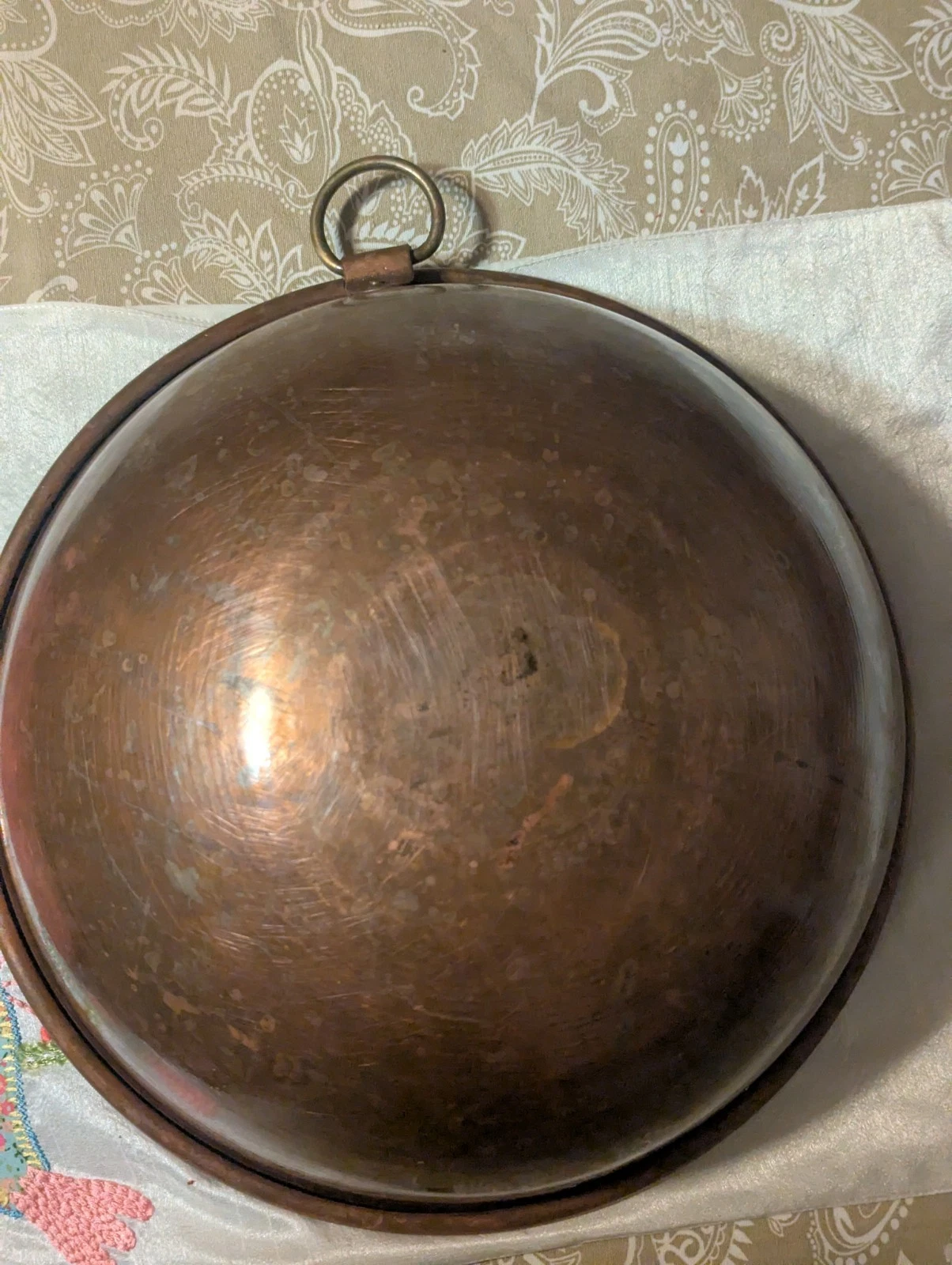 Vintage 12" Copper Mixing Bowl w/ Ring