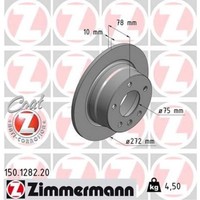 Zimmermann Bremsscheiben Hinten Ø272 Mm Voll FüR BMW 3Er Compact E36 150.1282.20