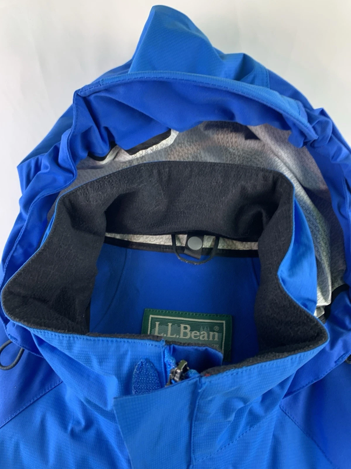 LL Bean FOX News Storm Rain Jacket Men's Size M Blue Full Zip Hood