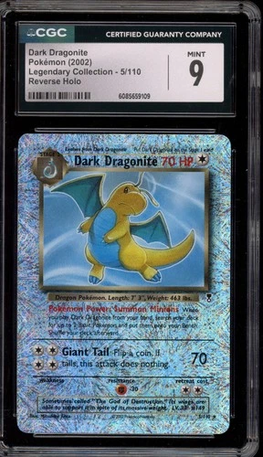 Pokemon Dark Dragonite Legendary Coll. Reverse Holo Rare #5 CGC 9 Mint