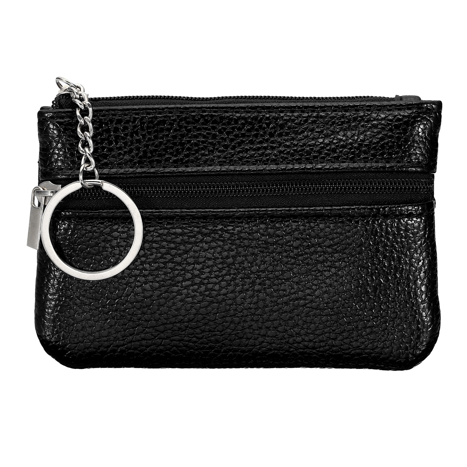 "4.5\" x 3\" Coin Purse Pouch Leather Change Purses Black"
