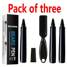 3  Waterproof Beard Pencil Filler Hair Grower Long Last Moustache Eyebrow Brush