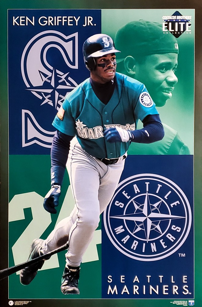 Ken Griffey Jr. ELITE ACTION Seattle Mariners 1994 Costacos 23x35