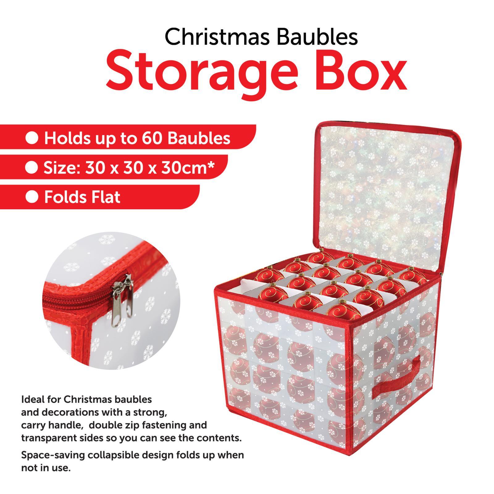 Bauble Storage Box Bag Xmas Decor Storage Lights Organizer Zipper Dual