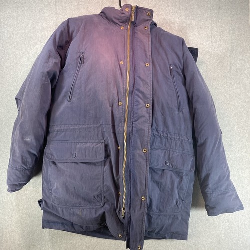 L.L. Bean Baxter State Parka Mens Large Blue Goose Down Jacket Faux Fur Hood - Picture 12 of 20