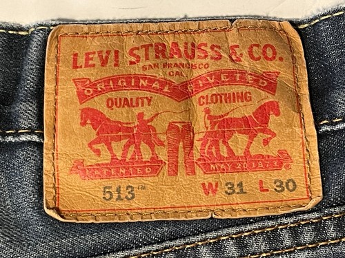 Levi's jeans mens 30 x 30 513 slim straight blue work - Picture 7 of 13