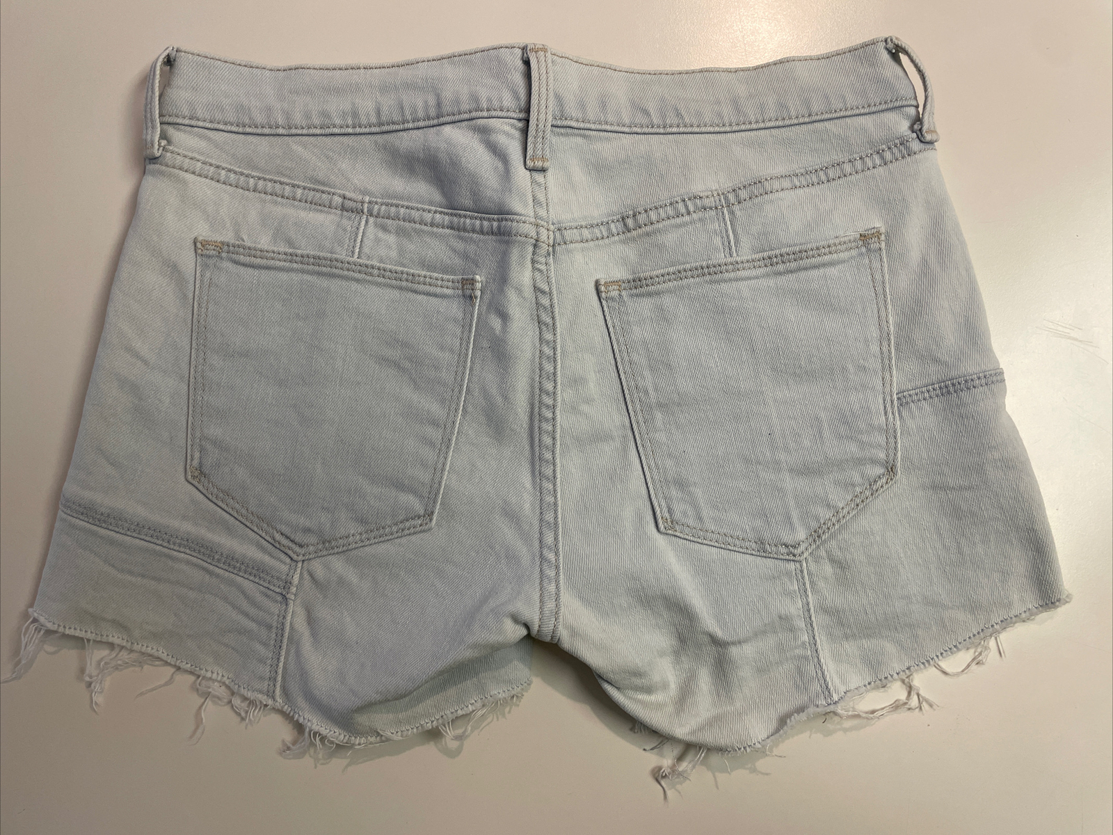 GAP Patchwork Bleached Indigo Wash Raw Hem Jean S… - image 7