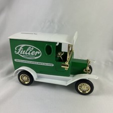 Fuller Brush Company Hartford Delivery Truck Bank With Key Green Golden Wheel