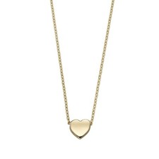 Image of Small Heart Necklace 9ct Yellow Gold 375 Hallmarked British Made 43cm