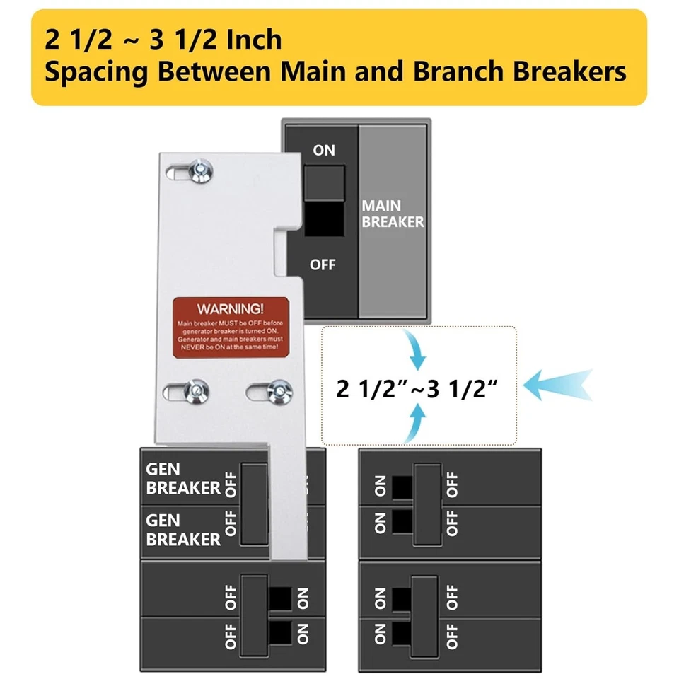 Generator Interlock Kit for GE 150/200A Vertical Panels 2 1/2″ to 3 1/2″ Spacing - Image 3 of 4