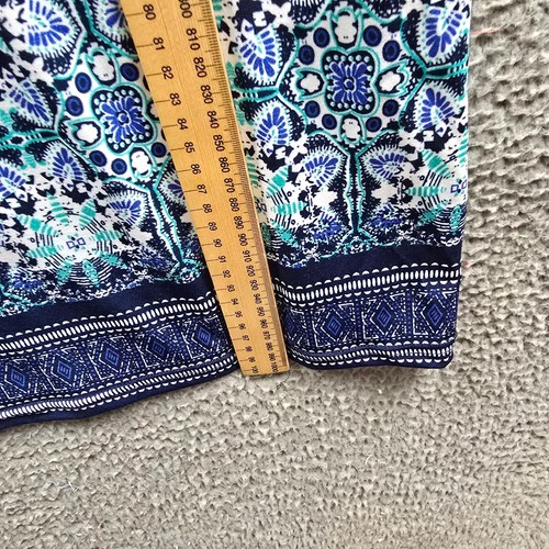 W Lane Womens Shift Dress Size XS Blue White Green Paisley Stretch Knit - Picture 6 of 13