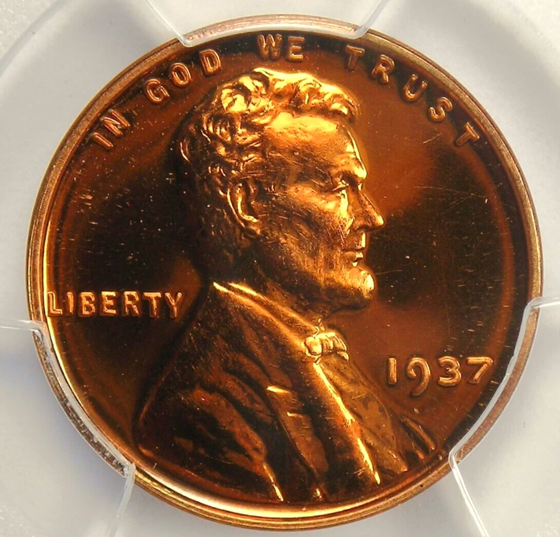 1937 Proof Lincoln Cent Penny 1C - PCGS PR67+ RD Plus Grade - $13,500 Value