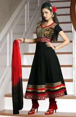 red and black frock suit
