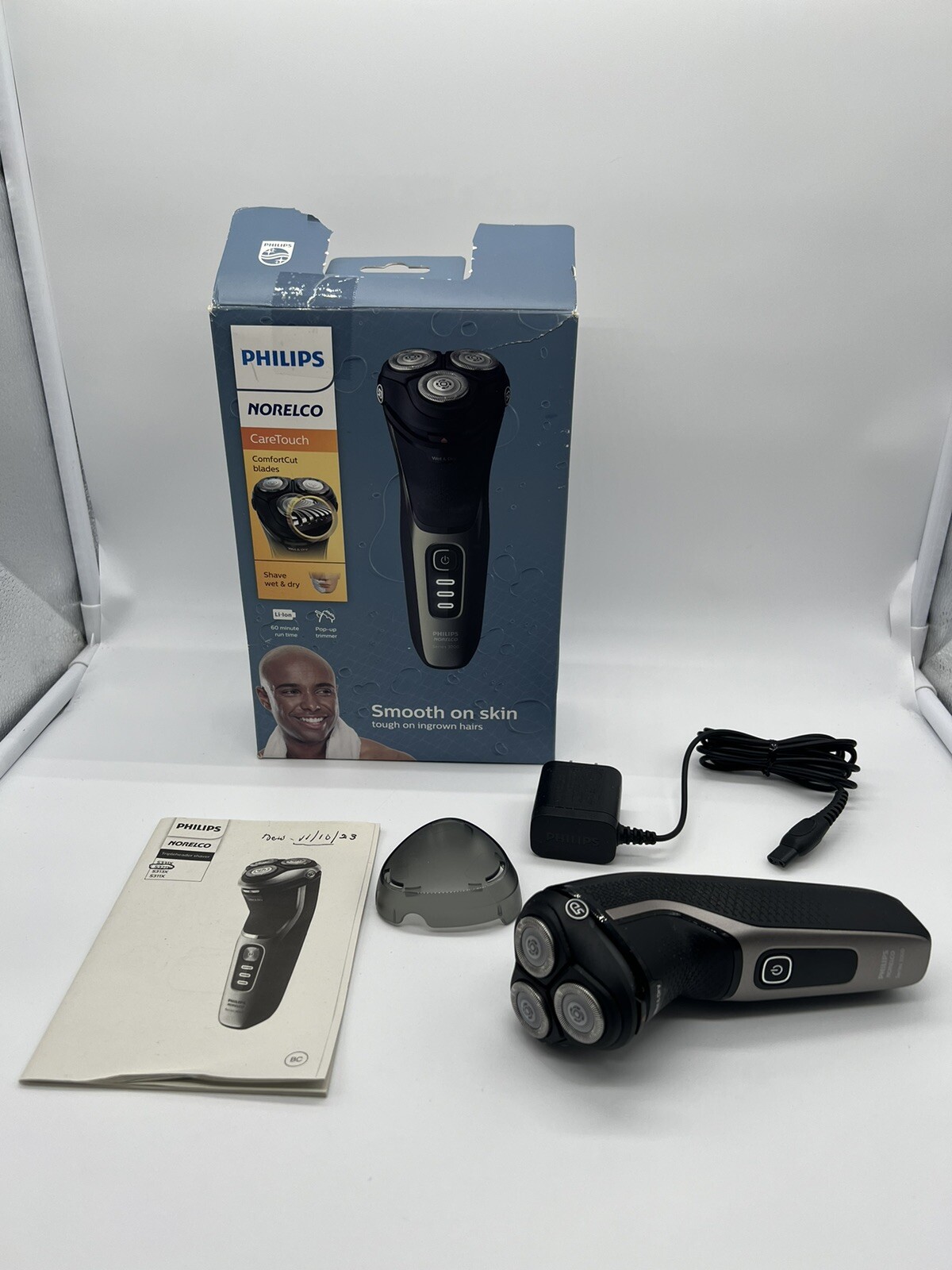 Philips Norelco CareTouch S3210 Wet Dry Electric Shaver with Pop-Up Trimmer  