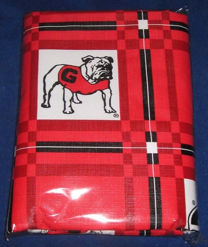 Tailgate Tablecloth Fabric PVC Face Non-Skid Backing Georgia University 52"X72"